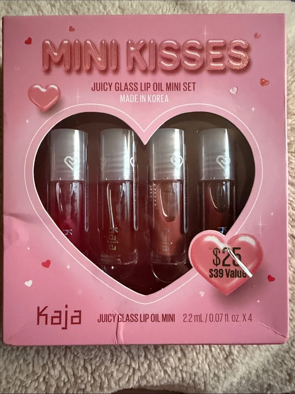 NWT! New in box! KAJA BEAUTY MINI KISSES LIP OIL, SET OF 4